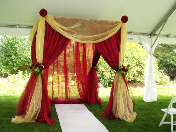 Indian Wedding Decorations Nowadays people prefer using red colored cloth 